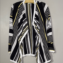 Liz Claiborne Black and White Striped Cardigan - $181.18 MXN