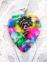 Wild Rainbow Colors Guitar Pick Fairy Pendant Necklace - £3.98 GBP