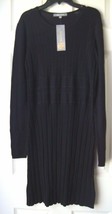 New Daisy Fuentes Women&#39;s Rib Panel Sweater Dresses Black Size L - £28.75 GBP