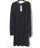 New Daisy Fuentes Women&#39;s Rib Panel Sweater Dress Black Size L - $67.90 CAD