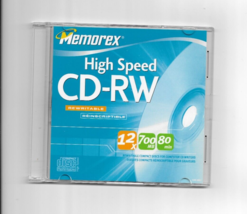 4 Memorex High Speed CD-RW 12x 700 MB 80 Min, Rewritable Discs - £6.22 GBP