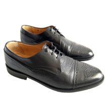 Johnston &amp; Murphy Cellini Black Men Size 8.5 M Lace Up Dress Shoes Leath... - £36.74 GBP