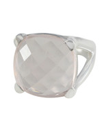 Rose Quartz Solid Silver Ring Domestic Jewelry For Father&#39;s Day Gift US - $41.80
