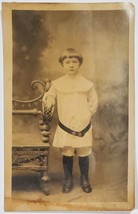 RPPC Darling Victorian Era Boy Studio Photo Simon &amp; Murnane York PA Postcard G26 - £7.79 GBP