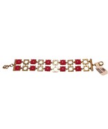 Cache Bracelet New Adjustable Pink Rose &quot;Quartz&quot; Gold Metal 1 1/4&quot; Wide ... - $26.25 CAD