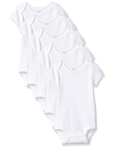 Carter&#39;s Unisex Baby 5-Pack Short Sleeve 100% COTTON Bodysuits, White, 3... - $9.49