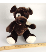 Build A Bear Brown Lil Fudge Puppy Dog White Eye Patch 10” Plush Stuffed... - $9.56 CAD