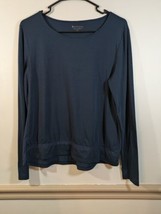 Athleta Women&#39;s Mesh Shirt Top Pullover Long Sleeve Dark Blue Size Medium - £15.67 GBP