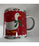 Christmas Holiday Ducks Ducklings Mug Red White Goose Holly Berries Mama... - $10.72 CAD