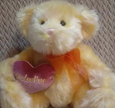Wal-mart Teddy Bear Yellow Orange Ribbon Bow Plush Tie Dye Pink Valentines Heart - £7.08 GBP