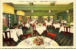Vtg Linen Postcard - Santa Maria Inn - Santa Maria, CA - Inn Dining Room Unused  - £3.08 GBP