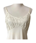 Vintage Vanity Fair Ivory Lacey Partial Lined Bodice Pleated Hem Full Sl... - $62.88