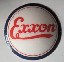 Glass Exxon Gas Pump Globe Light Glass Face Single Lens Only Service Station - £105.34 GBP