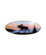 David Andersen Norway Guilloche Enamel Moose Pin Sterling Silver - $99.75