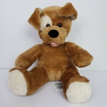 BABW Brown Dog Plush Stuffed Animal Sitting Light Patch Ears Feet 11&quot; - £16.01 GBP