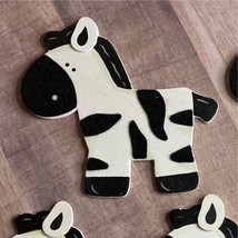 Zebra Felt Themed Painted Wood Accents Craft Supply Arts&amp;Crafts - £14.70 GBP