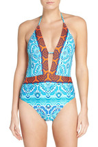  NEW La Blanca All in Mix Plunge One Piece Swimsuit size 14 Multi LB71A19 - £39.52 GBP