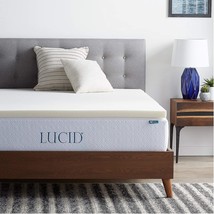 LUCID 2 Inch Traditional Foam Mattress Topper - Hypoallergenic - Ventilated - - £37.56 GBP