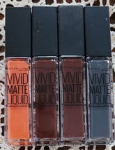Four (4) Maybelline Vivid Matte Liquid Color ~ Stone/2-Coffee/Orange ~ .26 Fl Oz - £11.95 GBP