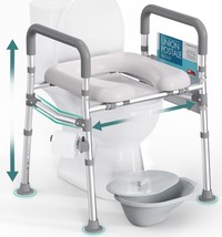 Homland Raised Toilet Seat with Handles, 500lb Toilet Seat Riser Fits An... - $57.00