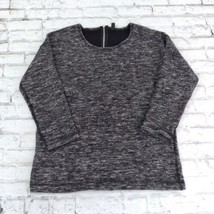 J Crew Jaspe Sweater Womens Medium Gray Black Space Dye 3/4 Sleeve Wool 08680 - $24.99