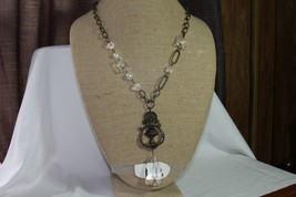 Plunder Necklace (new) ISABELLE - LG CRYSTL ON ANTIQUE CHAIN 35-38&quot; ADJ ... - $29.87