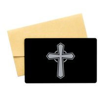 Motivational Christian Black Aluminum Card, Cross, Inspirational Christm... - $16.61