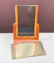 Vintage Art Deco Bakelite Butterscotch Mirror Photo Picture Frame Free Standing - £103.18 GBP