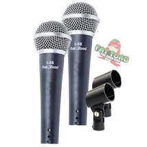 Dynamic Vocal Microphones with Clips (2 Pack) FAT TOAD - Cardioid Handheld, Unid - £24.25 GBP