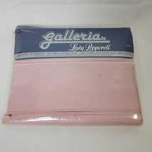 VTG Galleria Lady Pepperell King Flat Bed Sheet Pink Rose Cottage Percal... - £15.81 GBP