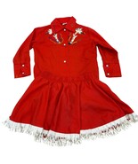 Vintage 1970s Sears Girls Red Western Shirt Skirt Set Floral Embroidery 4T - $1,781.90 MXN
