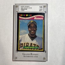 Authenticity Guarantee 
1987 Barry Bonds Toys R Us Rookie RC GRA Graded Gem M... - $280.46