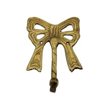 Vintage Brass Ribbon Bow Shaped Wall Hanging Hook - £9.12 GBP