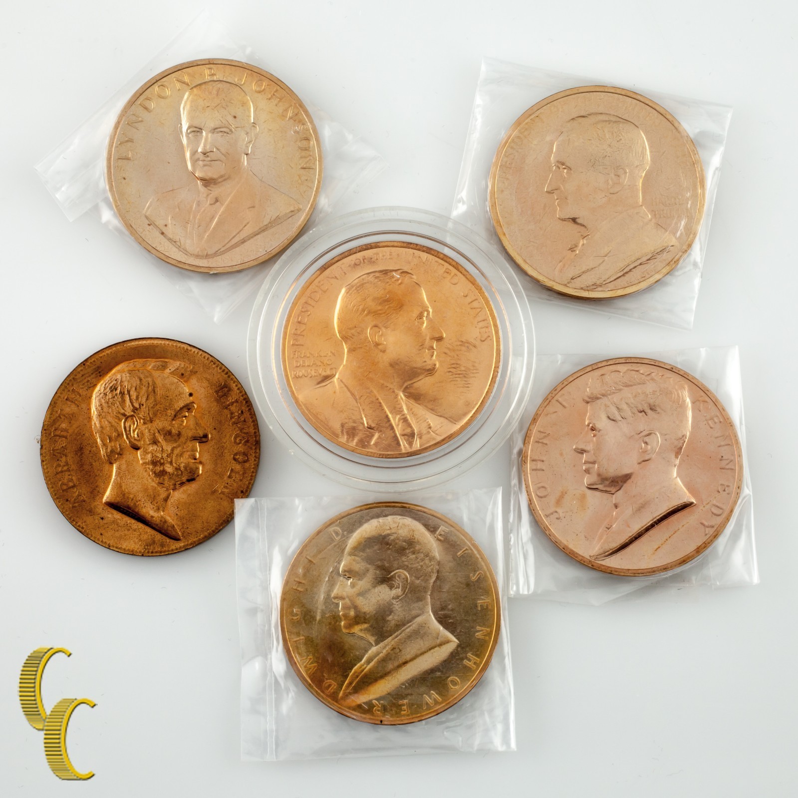 US Presidente Casa de Moneda Medallas Lincoln, Johnson, Eisenhower, Jfk ... - $37.50