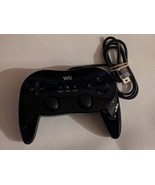 Officiel Nintendo Wii Noir Classique Pro Câblé Manette RVL-005 02 OEM Fo... - $27.77 CAD