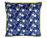DARKROOM Cushion Kente Printed Geometric Decor Blue Size 18&quot; X 18&quot; - $60.73