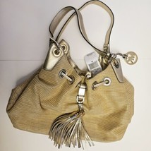 Nwt Michael Kors Purse Camden Leather Drawstring Shoulder Tote Bag Pale Gold - £77.34 GBP