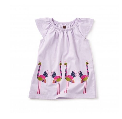 Tea Collection Baby Dress Ostriches 3M - 6M Infant Girl Light Purple Spring New - $29.99