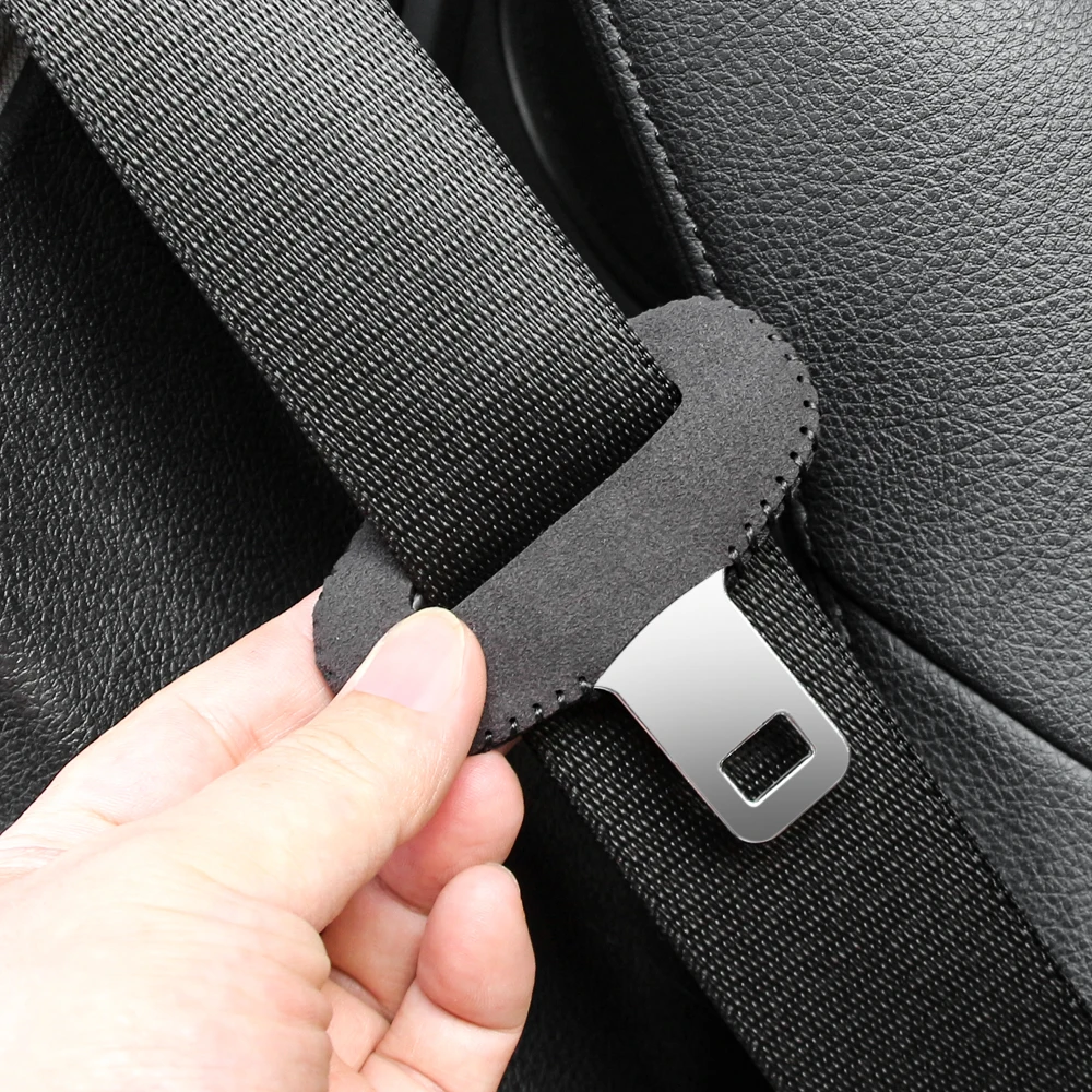 Universal Car Seat Belt Buckle Clip Protector Leather Interior Button Case - $14.93