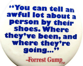 Forrest Gump Collectable Phrase Wisdom Badge Button Pinback Vintage - $14.84