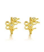 Honeycomb with Honey Hoop Earrings Life With MaK’s Honeycomb Bee Kind Je... - $55.00