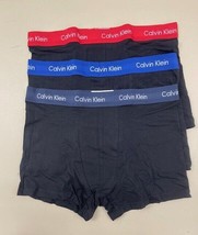 Calvin Klein Cotton Stretch 3-Pack Men&#39;s Low Rise Trunks, Black/Black/Black - £23.58 GBP
