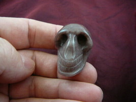 (HH140-A) Human Skull Purple White Jasper Gem Skulls Gemstone Carving Stone - $21.49
