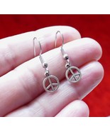 Peace Charm Hypoallergenic Hook Earrings C639 - £6.38 GBP