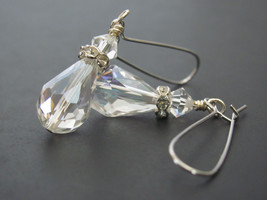Bridal Jewelry Wedding Earrings Bridesmaid Earrings Rhinestone Earrings ... - £17.26 GBP