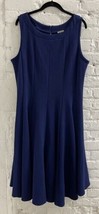 Hanni Textured Dress Royal Blue Polyester Blend Fit Flare Sleeveless 2X - £14.42 GBP