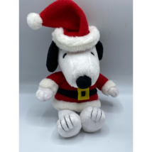 Peanuts Snoopy Santa Plush Dog Animal 12&quot; Christmas Santa Suit Stuffed Toy New - £21.90 GBP