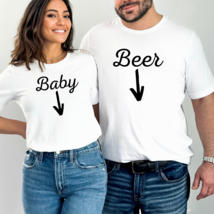 Funny Pregnancy Couple T-shirts - Beer Belly and Baby Belly - $17.00+