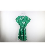 Vtg 70s Streetwear Womens L Flower Hawaiian Jumper Romper Shortalls Gree... - $81.17 CAD