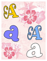 An item in the Crafts category: AA Color Letters2-Digital Clipart-Art Clip-Gift Tag-Jewelry-Text-T shirt-Font Wo